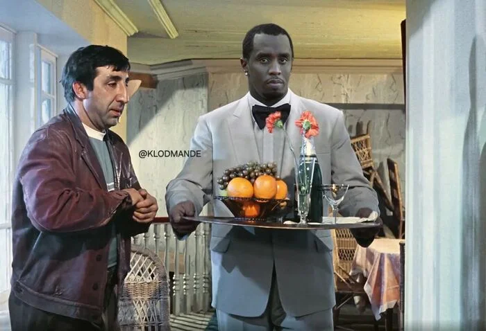 I'll try to let this groom into the room, maybe he'll give me 20 bananas - Klod Mande, Caucasian captive, Puff daddy, Frunzik Mkrtchyan