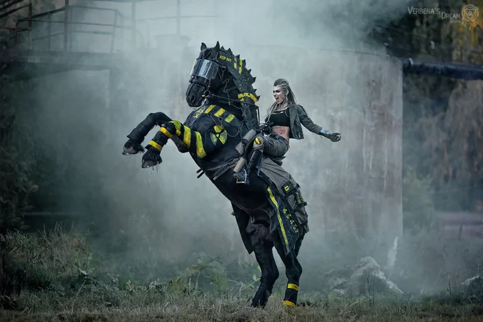 The Horseman of the Apocalypse by Daria Lefler - Horsemen of the Apocalypse, Cyberpunk, Post apocalypse, Apocalypse, Dystopia, Future, Daria Lefler, Longpost, Video, Youtube, Stalker