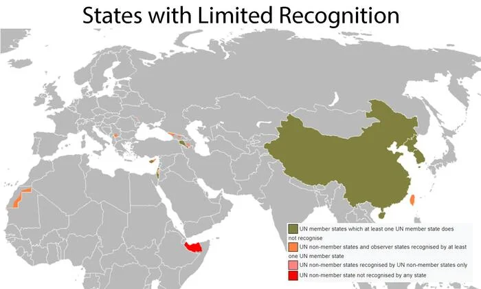 Maps of recognition of inferior states - Cards, Geography, Country, Unrecognized state, Politics, History (science), Abkhazia, South Ossetia, Transnistria, Israel, Palestine, Cyprus, Taiwan, Longpost