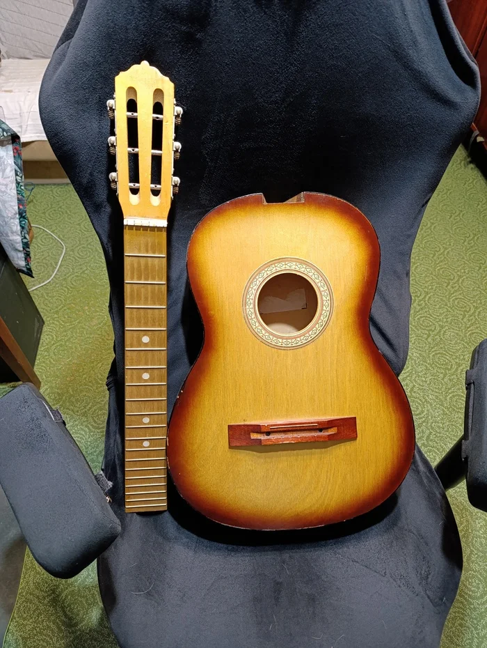 Got a guitar - My, Guitar, Restoration, Longpost