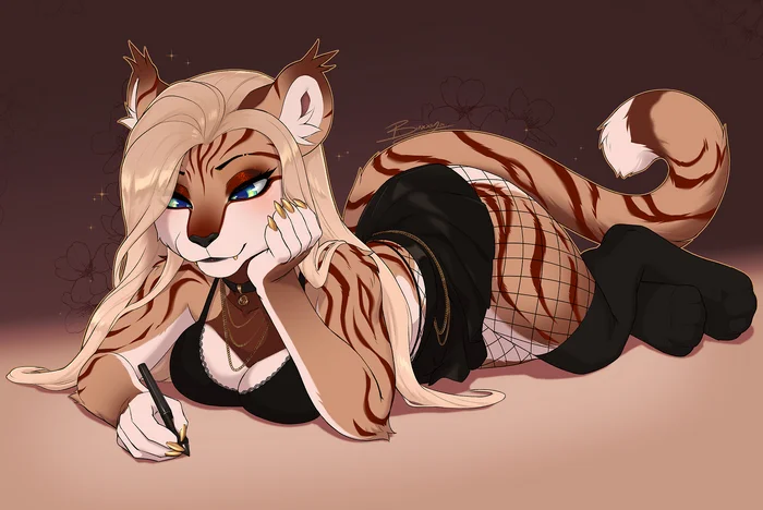 Tigress - Furry, Anthro, Art, Furry tiger, Binxxy