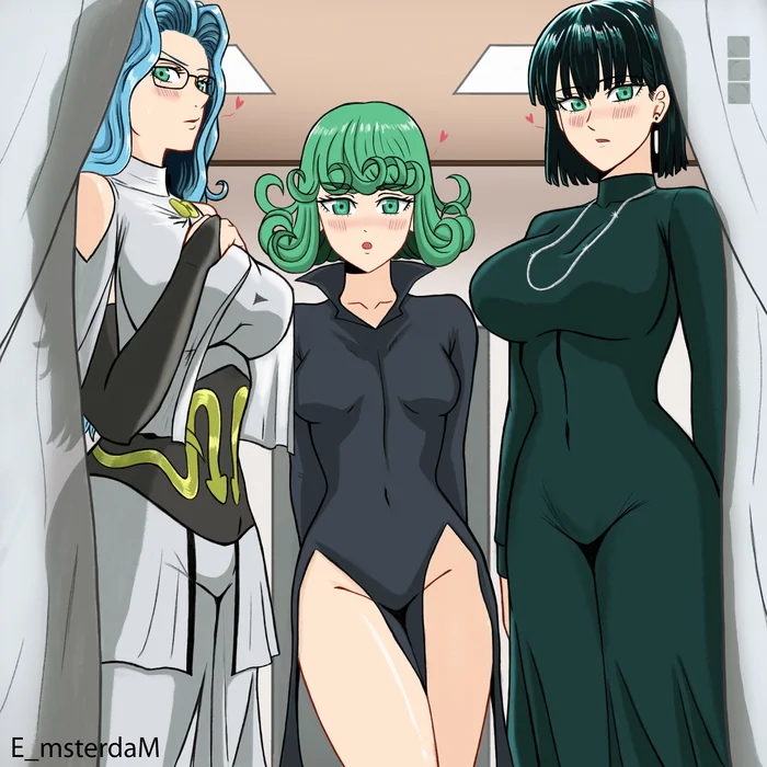 Good night. May strong women always be with you. - Anime, Anime art, Tatsumaki, Fubuki, Onepunchman