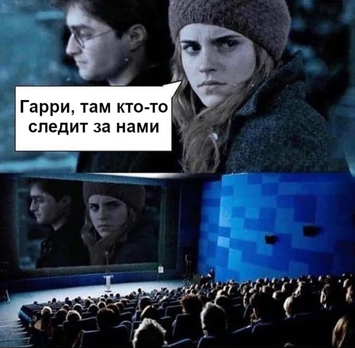 Hermione is the youngest witch to break the fourth wall. - Harry Potter, Hermione, Cinema, Fourth Wall, Picture with text, Translated by myself, VKontakte (link)