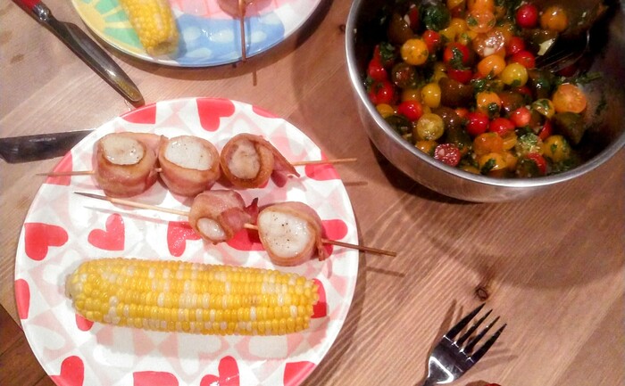 Гребешки, завернутые в бекон, для ЛЛ