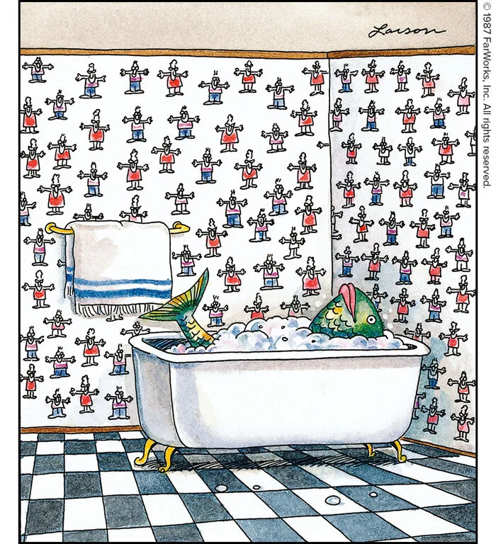 Somewhere in a parallel universe - The Far Side, Comics, Parallel universe, A fish