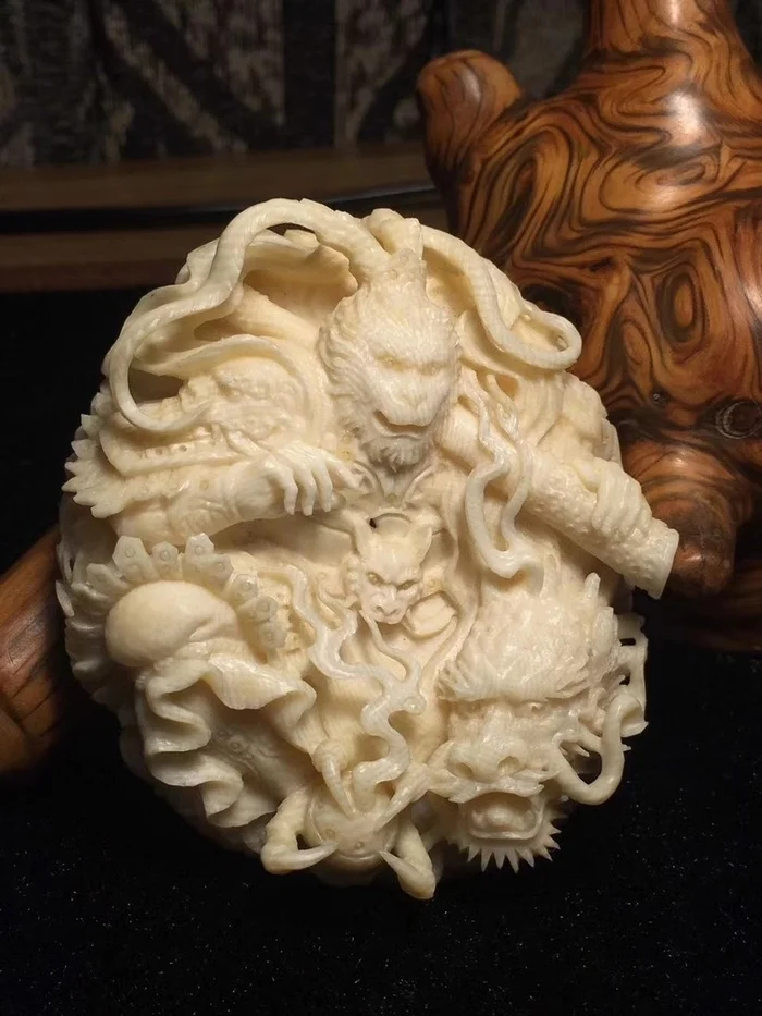 Bone carving - Sun Wukong, Sun wukong, Mythology, China, Bone carving, Longpost