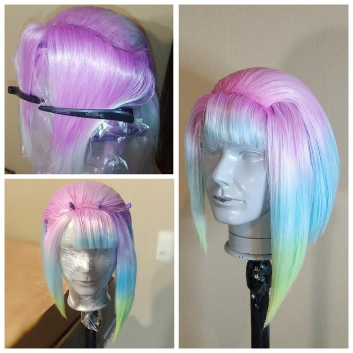 Укладка персонажа Люси из сериала Cyberpunk: Edgerunners. Каждая прядь была прокрашена потрессно