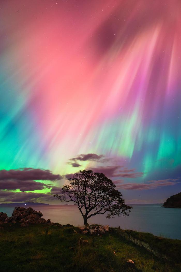 Северное сияние. Залив Мурлоу, Северная Ирландия