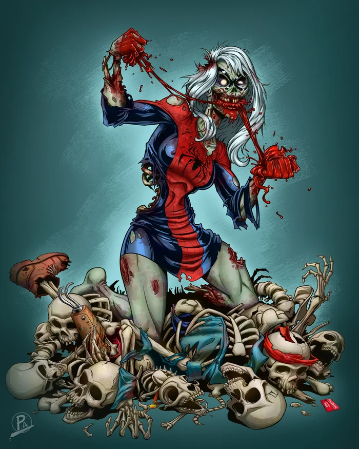 Fan art for the cover of the comic Amazing Spider-Man #607 - My, Art, Comics, Spiderman, Zombie, Superheroes, Marvel