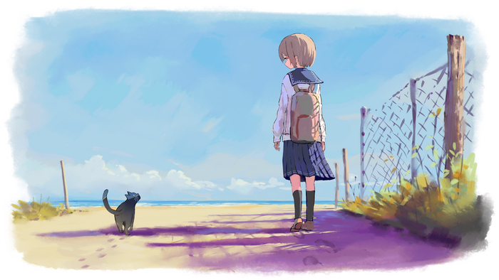   , Anime Art, Original Character, Seifuku, , 