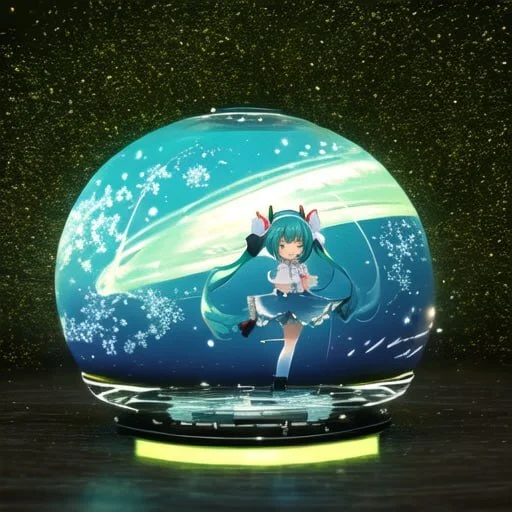 New Year's ball - Anime art, Anime, Stable diffusion, Neural network art, Friday Miku