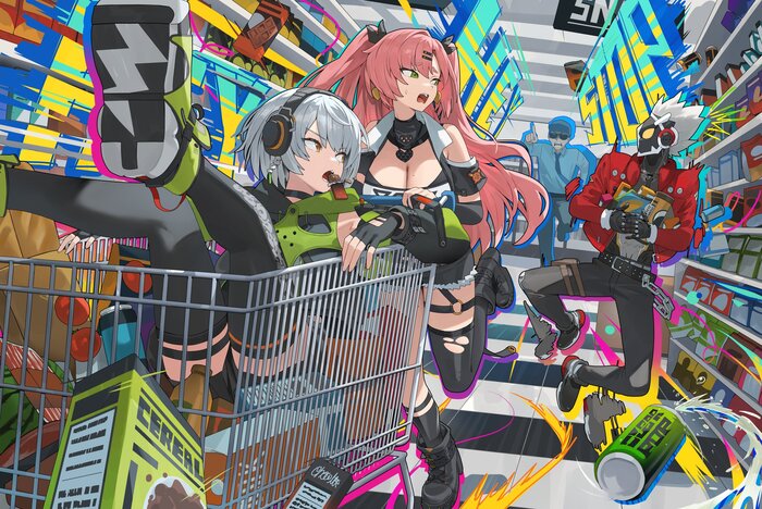 : " "   Anime Art, , , , Zenless Zone Zero, , Anby Demara (zzz), Belle (zzz), Nicole Demara (zzz)