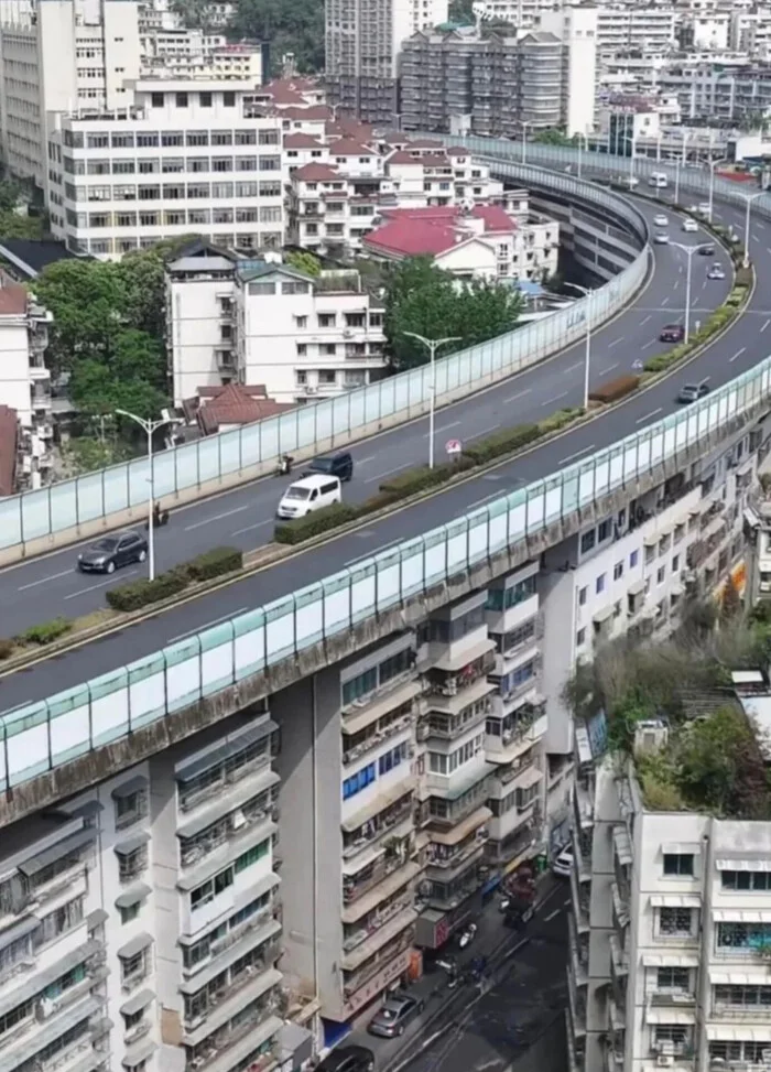 Highway Built Over Apartments in China - China, Road