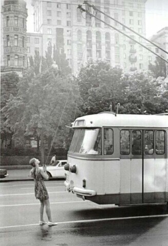 Trolleybus driver. 1975 - The photo, Driver, Trolleybus, 1975, the USSR, Repeat