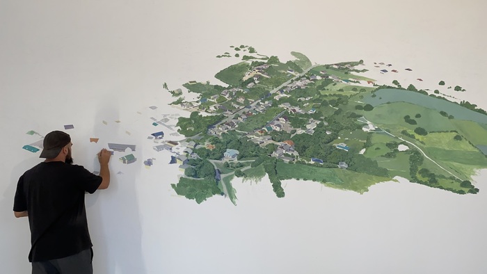 Роспись стены.Заказчик захотелнарисовать своё село на стене Художник, Современное искусство, Акрил, Живопись, Роспись стен