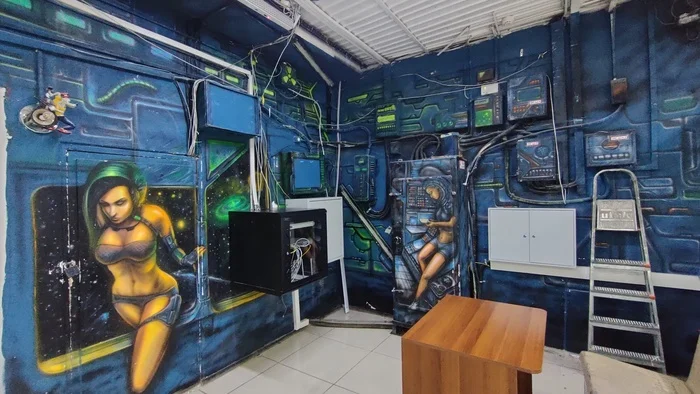 When an electrician has imagination - My, Electrical board, Switching, Space, Fantasy, Graffiti, Art, Yakutsk