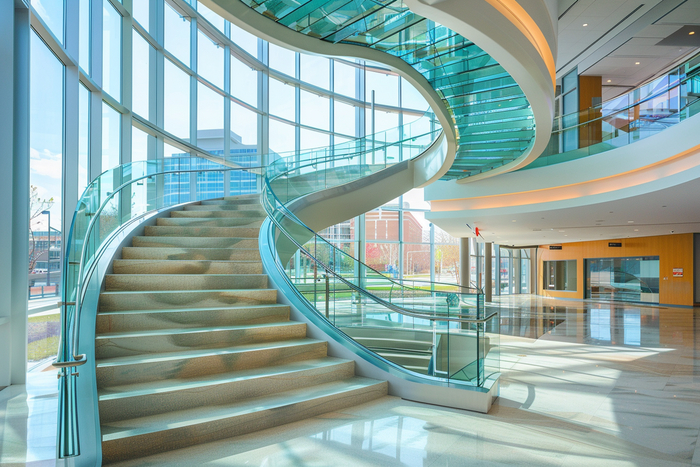 Остекление лестницы: подходящие виды стекла, их плюсы и минусы