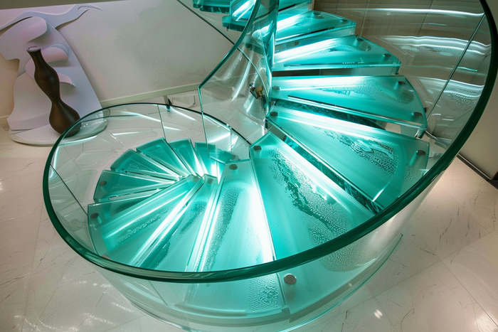 Остекление лестницы: подходящие виды стекла, их плюсы и минусы