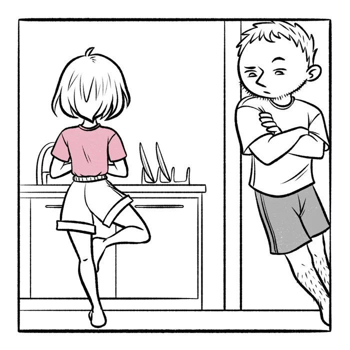 Legs - My, Author's comic, Comics, Art, Slice of life, Legs, Rack, Men and women, Photogenic, Longpost