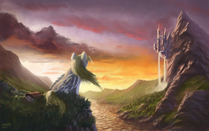 There is a mountain in Equestria... - My little pony, Art, Derpy hooves, Canterlot