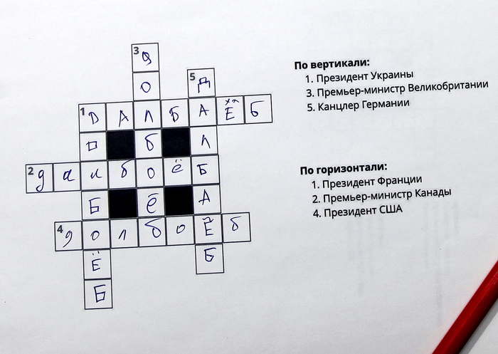 Прислали тут по телеге кроссворд политический. Легкотня.