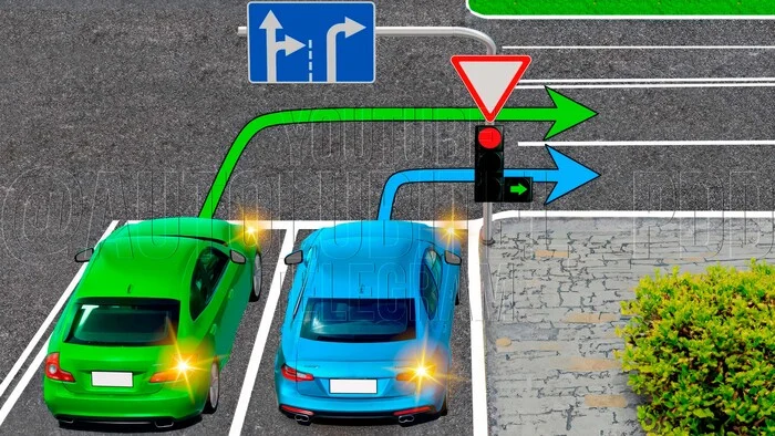 Which car driver is allowed to turn right? 70% is wrong! - My, Traffic rules, Driver, Auto, Gai, Rules