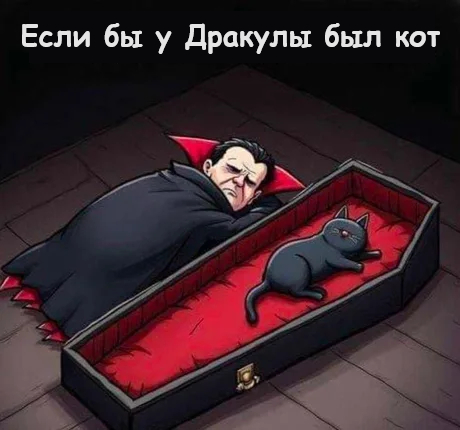 Evicted - Humor, Picture with text, Dracula, cat, Telegram (link)