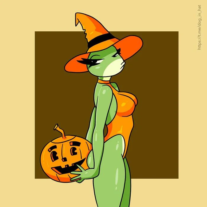 Don't touch it, it's for Pumpkin Savior - My, Illustrations, Drawing, Art, Girls, Toad, Halloween, Pumpkin Savior, Pumpkin