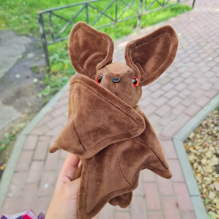 Bat chocolate - My, Creation, Bat, Plush Toys, Handmade, Soft toy, Mouse, Vampires, Creative people, Needlework, Longpost