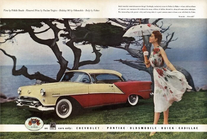 Oldsmobile 98 Holiday Coupe 1954 - Моё, Мода, Авто, 50-е