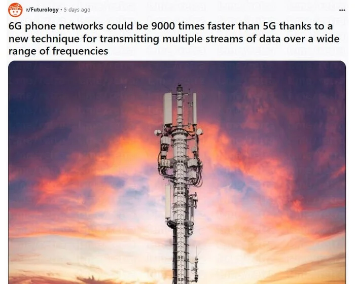 Скорость мобильного интернета 6G достигла рекордных 938 Гбит/с, что в 9000 раз быстрее, чем у 5G - Сети, Интернет, Технологии, Telegram (ссылка), Будущее, Шапочка из фольги, Reddit