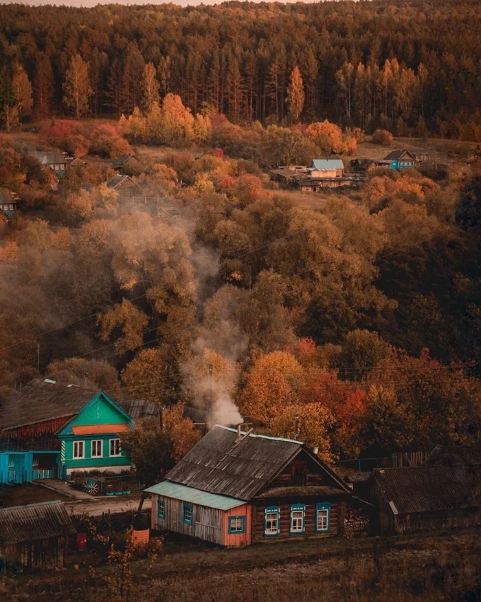 Осень в деревне, Ульяновская область, Шлемасс - Деревня, Осень, Фотография, Ульяновская область