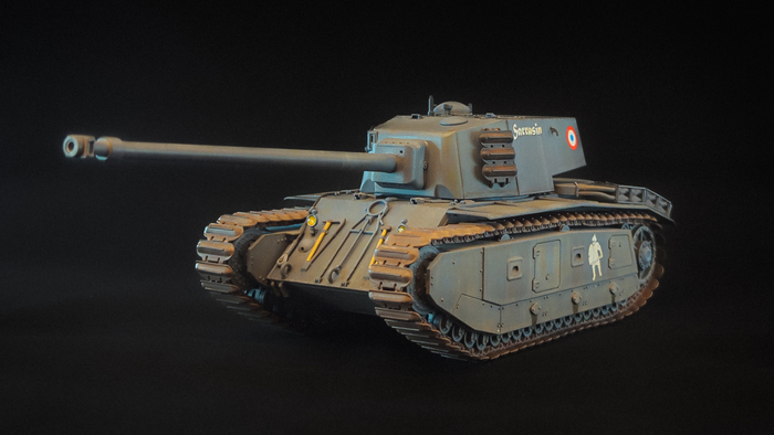 ARL 44. Part 2. Final - My, Modeling, Stand modeling, Scale model, Tanks, Scale 1:35, France, Finished work, Longpost