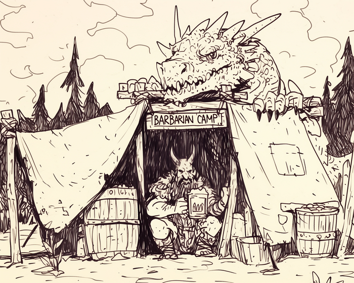 Inktober-2024.  22: Camp