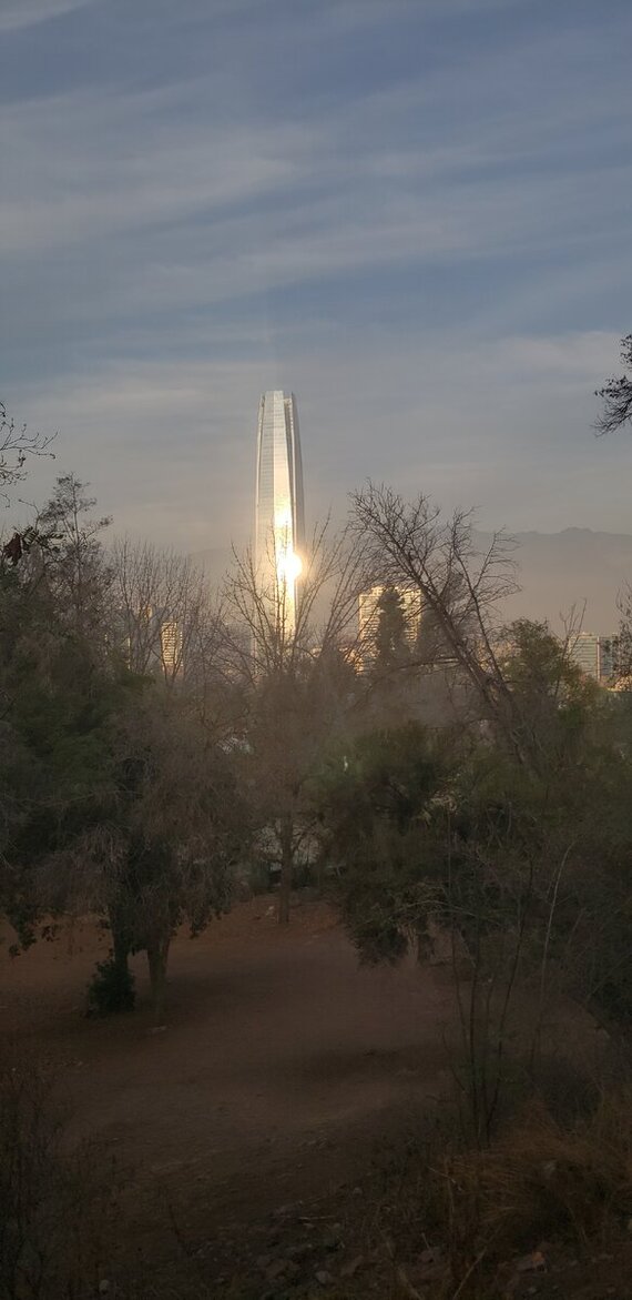 Night view of Santiago. Mount San Cristobal - My, Solo travel, Bike trip, Travels, A bike, South America, Chile, Santiago, Bike ride, Cyclist, Town, City walk, Andes, Longpost