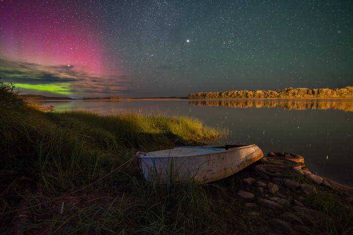 Звёздная ночь на реке Пинега