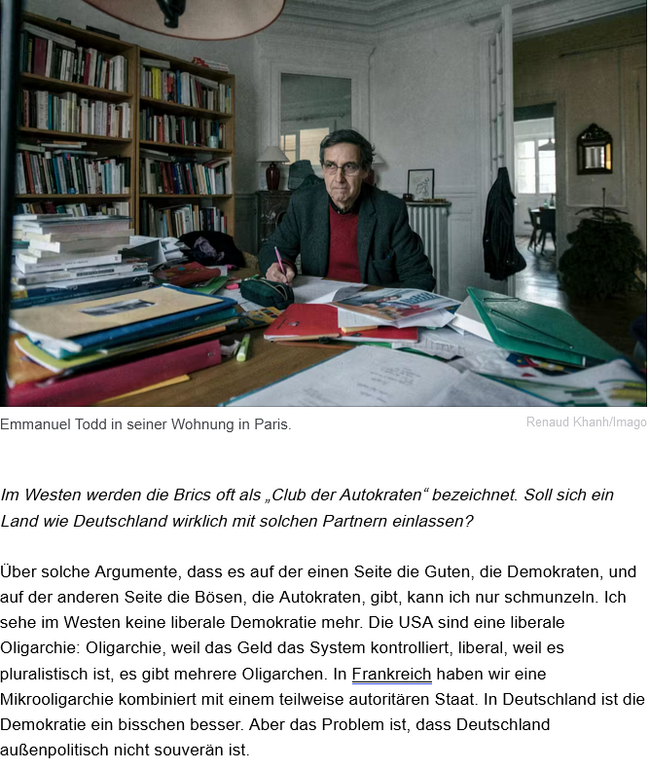 Emmanuel Todd: Germany should apply for BRICS membership - Politics, Germany, France, Brix, NATO, USA, Special operation, Russia, West, European Union, Maidan, Economy, Longpost