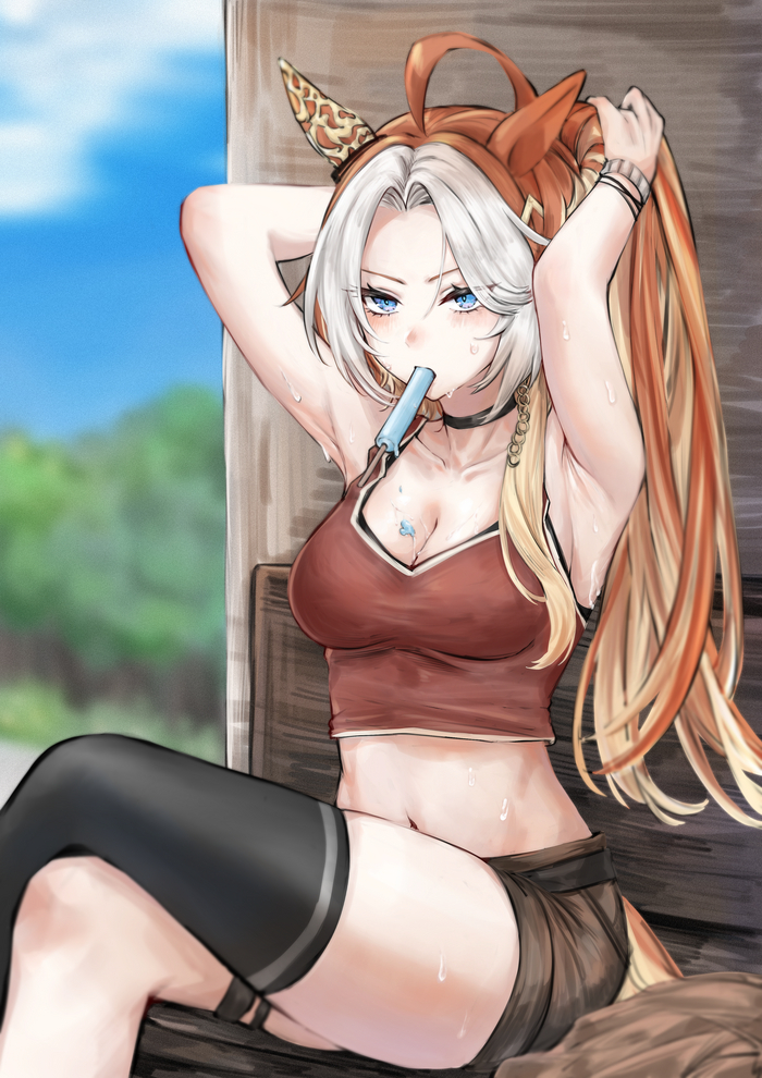   Orfevre - the Golden Tyrant , Anime Art, Uma Musume Pretty Derby, Animal Ears, ,   , Orfevre