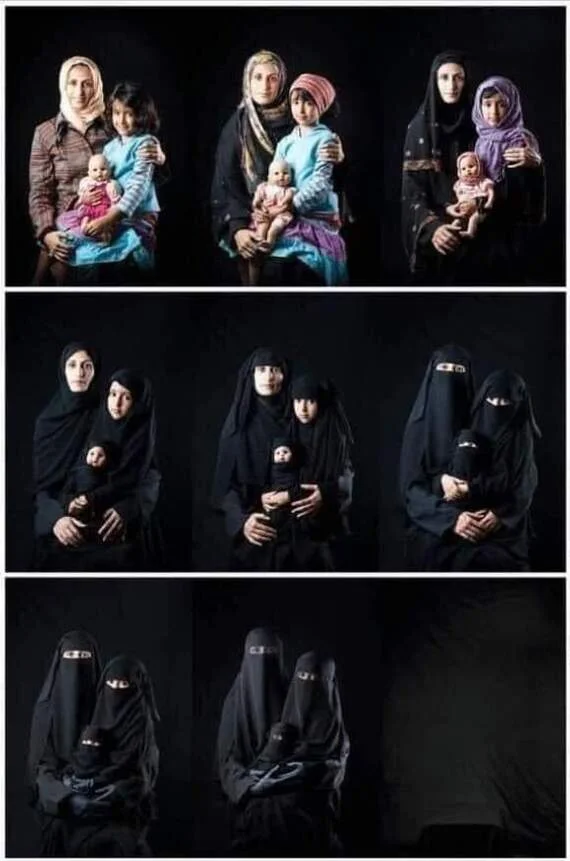 Reply to the post Evolution - Humor, Picture with text, Hijab, Burka, Telegram (link), Muslims, Islam, Religion, Reply to post, Repeat, A wave of posts, Hardened