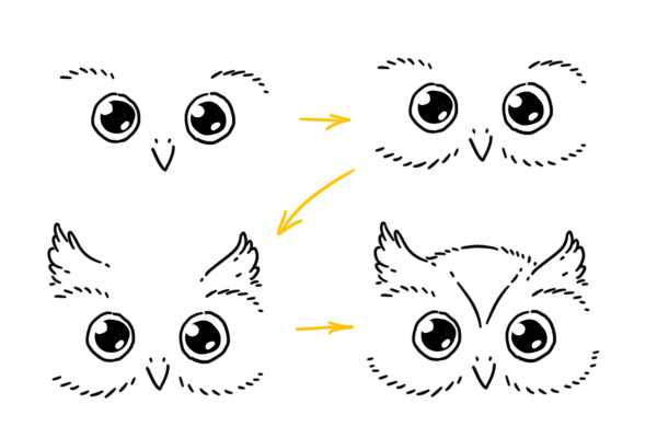 How to draw an owl? - Games, Indie game, Owl, How to draw an owl, Painting, Doodle, Coloring, 2D, Gamedev, Development of, Telegram (link), Longpost