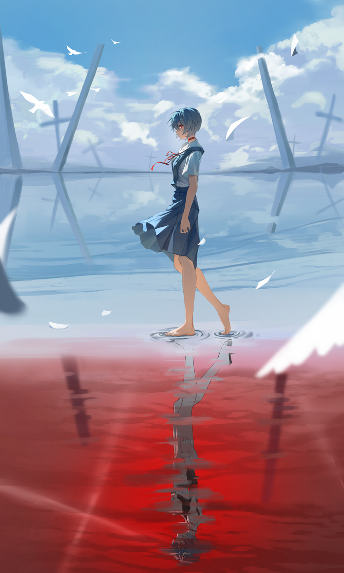 Rei - Evangelion, Rei Ayanami, Anime Art, Аниме