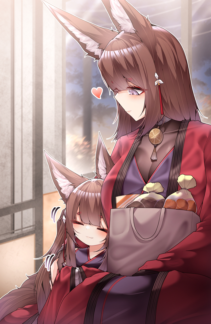    Samip, , , Anime Art, Azur Lane, Animal Ears, , , Amagi,   