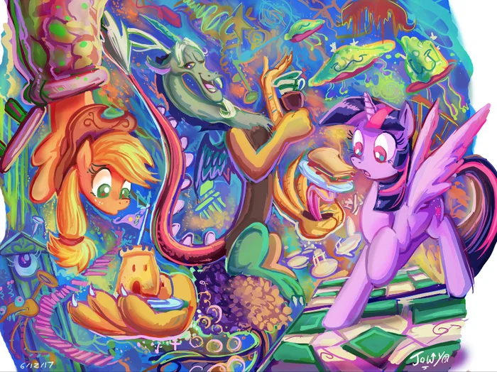 Что-то пошло не по плану - My Little Pony, PonyArt, Twilight sparkle, MLP Discord, Applejack, Jowybean