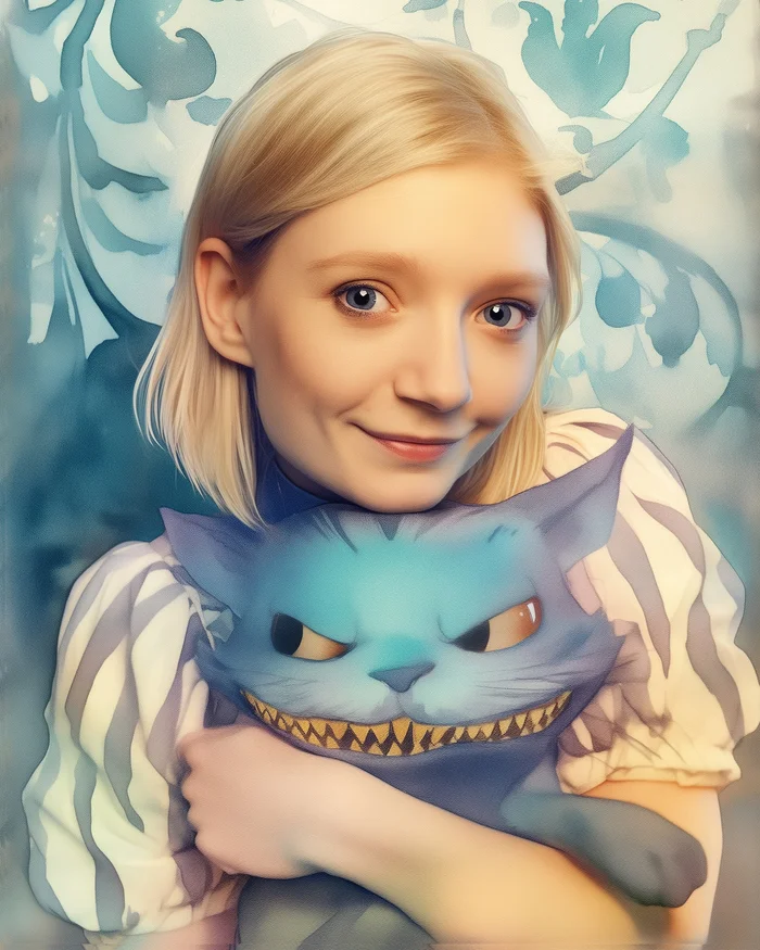 Mia Wasikowska was born on October 25, 1989 - My, Neural network art, Midjourney, Pinanoc, Mia Wasikowska, Portrait, Birthday, Actors and actresses, Alice in Wonderland