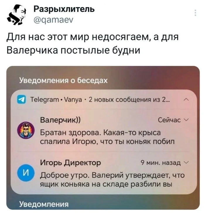 Валерчик просчитался - Мемы, Юмор, Картинка с текстом, Twitter, Telegram, Переписка, Предательство