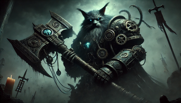 Гном-кот вдохновленный вселенной Warhammer Fantasy