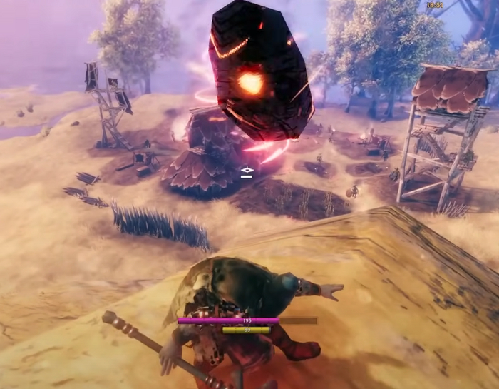 На поздних этапах у нас появляется Тролль посох,с помощью него очень легко разбивать любые валуны,где бы вы ни были,пожалуй самый легкий способ,но опасный, сами знаете почему