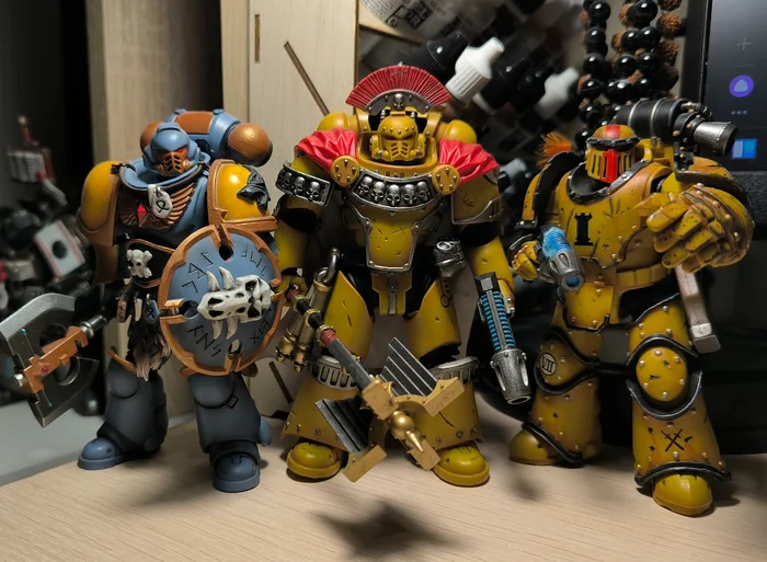 Continuation of the post JoyToy Warhammer 30K - Imperial Fists Sergeant - Warhammer, Mobile photography, Joy toy, Imperial fists, Adeptus Astartes, Horus heresy, Warhammer 30k, Needlework, Rukozhop, Longpost, Reply to post