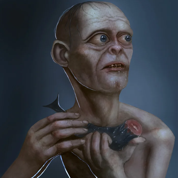 I draw - My, Art, Photoshop, Hobby, Painting, Beginner artist, Gollum, Lord of the Rings