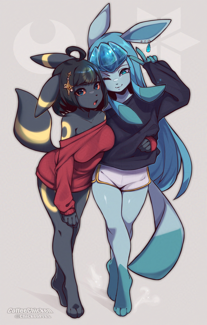 Glaceon & Umbreon , , , , Coffeechicken, Umbreon, 